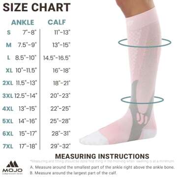 Mojo - Compression Socks for Women and Men 20-30mmHg Knee High - Men and Womens Compression Stocking...
