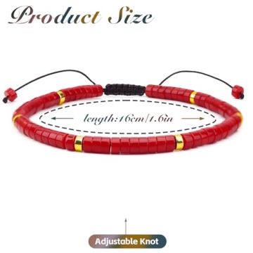 BONNY BOXX Elegant Handcrafted Natural Heishi Red Coral Bracelet for Positive Energy