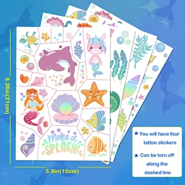 Mermaid Temporary Tattoos for Kids – 85+ Glitter Designs