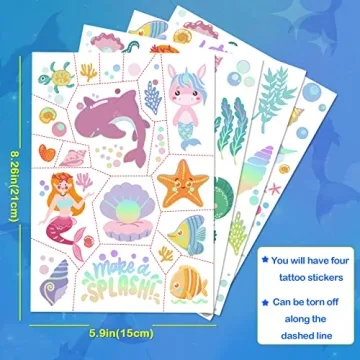 Mermaid Temporary Tattoos for Kids – 85+ Glitter Designs