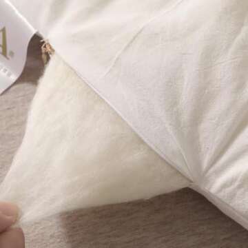 BuLuTu Down Alternative Comforter White Duvet Insert for All Seasons, Warm Fluffy Bedding Comforter, Ultra Soft 100% Cotton Cover, 60x78 Inch, Zipper Closure