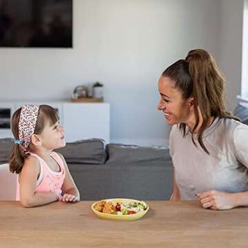 Grow Forward Kids Bamboo Bowl & Plate Set - Eco Friendly Dinnerware