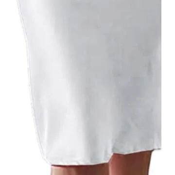 xxxiticat Women's Sleeveless Spaghetti Strap Satin Dress Cocktail Beach Evening Party Cowl Neck Dot Leopard Midi Dresses(Split,WH,S)