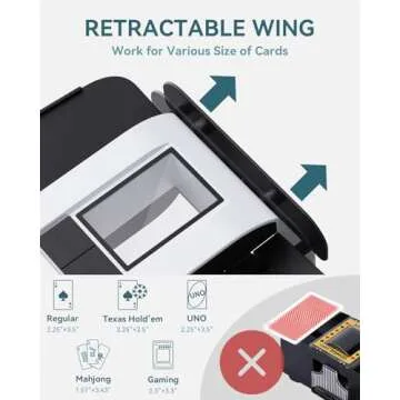 KPAW Automatic Card Shuffler - One-Press AUTO & Manual Mode, Low Noise & Portable