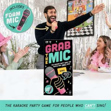 Lucky Egg Official Grab The Mic – Family Karaoke Game, 8+ Year Olds, 2-10 Players - Board Game for...