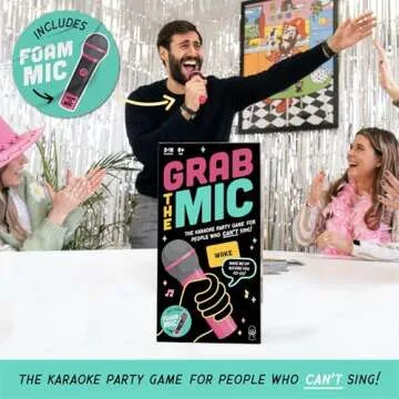 Lucky Egg Official Grab The Mic – Family Karaoke Game, 8+ Year Olds, 2-10 Players - Board Game for...