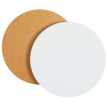 Juvale Round 6 Inch Cake Boards - Disposable Cake Platter Board Base Tray - 12 Round Cardboard Circles - Bakery Supplies