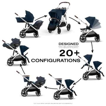 Cybex Gazelle S All-in-One Toddler and Baby Stroller with Over 20 Modular Configurations, Ergonomic Near-Flat Recline, Shopper Basket, and Compact Fold, Ocean Blue