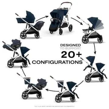 Cybex Gazelle S All-in-One Toddler and Baby Stroller with Over 20 Modular Configurations, Ergonomic Near-Flat Recline, Shopper Basket, and Compact Fold, Ocean Blue