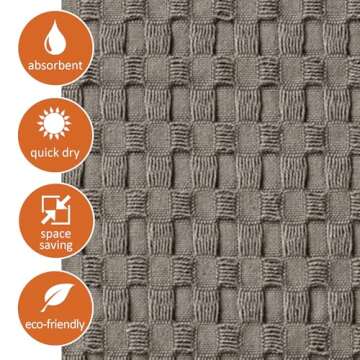 GILDEN TREE Decorative Waffle Hand Towels for Bathroom, 20x35 Large, Quick Drying Fingertip Towel, 2 Pack, Modern Style (Stone)