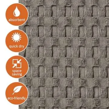 GILDEN TREE Decorative Waffle Hand Towels for Bathroom, 20x35 Large, Quick Drying Fingertip Towel, 2 Pack, Modern Style (Stone)