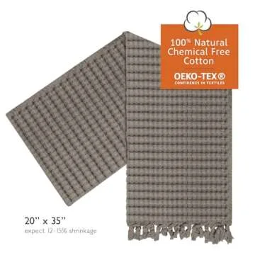 GILDEN TREE Decorative Waffle Hand Towels for Bathroom, 20x35 Large, Quick Drying Fingertip Towel, 2 Pack, Modern Style (Stone)