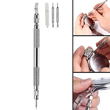 Watch Band Strap Link Pins Remover Repair Tool,24 in 1 Kit with 6 Extra Tips Replacement,20PCS Cotte...