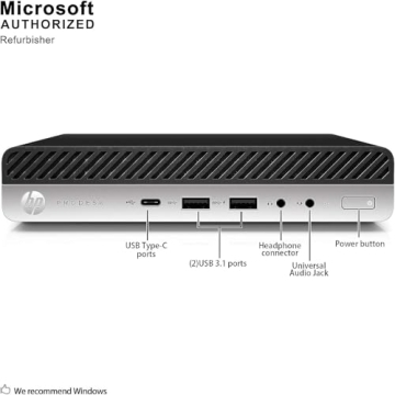 HP EliteDesk 800 G3 Mini Desktop - Intel i5, 16GB RAM, 256GB SSD