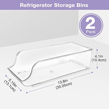 Puricon Beverage Organizer Bins for Fridge and Pantry