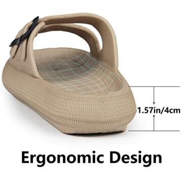 Weweya Women Men EVA Walking Sandal Casual Summer Shoes Khaki Women Size 5.5 6 6.5