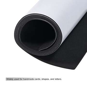MECCANIXITY EVA Foam Sheets Black Self Adhesive Back 6.56ft x 11.8 Inch 2mm Thickness