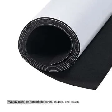 MECCANIXITY EVA Foam Sheets Black Self Adhesive Back 6.56ft x 11.8 Inch 2mm Thickness