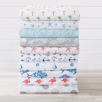 Great Bay Home Twin Coastal Microfiber Sheet Set