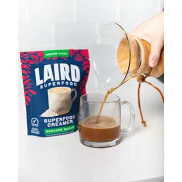 Laird Superfood Non-Dairy Reduced Sugar Superfood Coconut Powder Coffee Creamer, Keto, No Sugar Added, Gluten Free, Non-GMO, Vegan, 8 oz. Bag, Pack of 1
