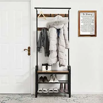 CHDITB The Blessing Lyrics Kari Jobe Framed Wood Sign Plaque(11"×16"), Religious Scripture Bible Verse Amen Quotes Christian Home Decor, Vintage Psalm 91 Wall Art for Home Bedroom Kitchen Farmhouse