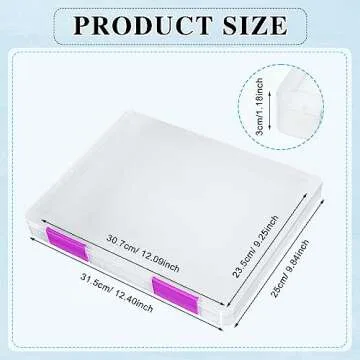 PerKoop 6 Pcs Clear A4 File Box Document Plastic Storage Box Paper Plastic Case Board Game Storage C...