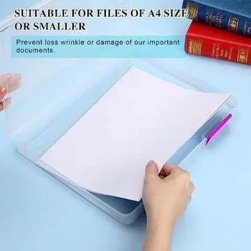 PerKoop 6 Pcs A4 Clear File Storage Boxes - Colorful Design