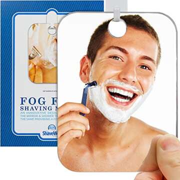 The Shave Well Company Original Anti-Fog Shaving Mirror | Fogless Hanging Bathroom Shower Mirror wit...
