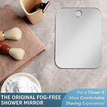 The Shave Well Company Original Anti-Fog Shaving Mirror | Fogless Hanging Bathroom Shower Mirror with Handheld Option for Men and Women | Includes Long-Lasting Removable Adhesive Hook