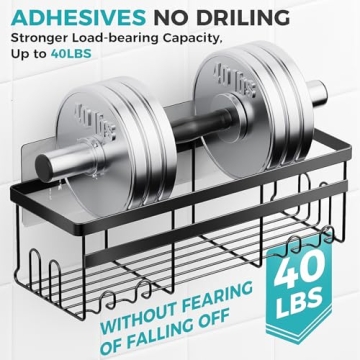 HomeHacks Shower Caddy 3-Pack - No-Drill Organizers