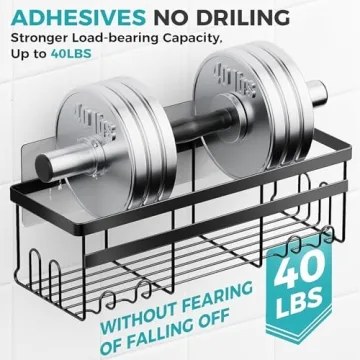 HomeHacks Shower Caddy 3-Pack - No-Drill Organizers