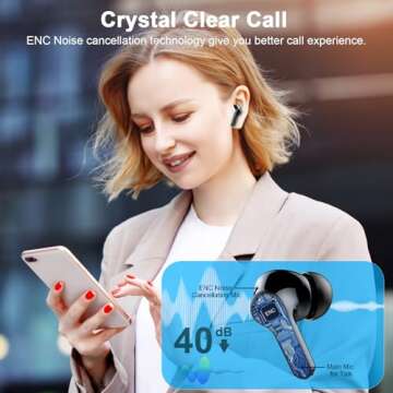 Bluetooth 5.4 Wireless Earbuds with 45H Playtime