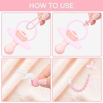 MINMUNJIU Silicone Pacifier Clip Holder, 4 Pack One Piece Soft Flexible Binky Clips Pacifier Holder ...