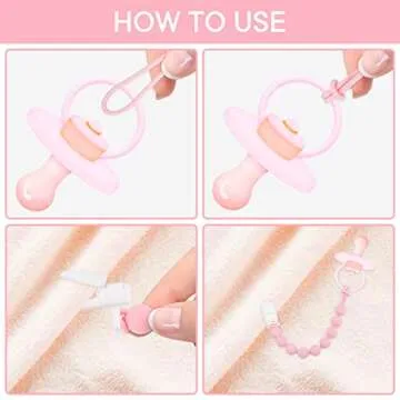 MINMUNJIU Silicone Pacifier Clip Holder, 4 Pack One Piece Soft Flexible Binky Clips Pacifier Holder ...