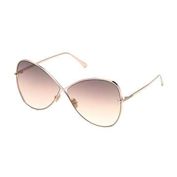 Tom Ford Butterfly Sunglasses TF842 Nickie 28F Gold 66mm FT0842