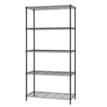 FDW 5-Tier Commercial Shelving Unit - Strong Steel Storage Rack for Kitchen & Garage
