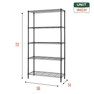 FDW 5-Tier Adjustable Shelving Unit for Home & Garage
