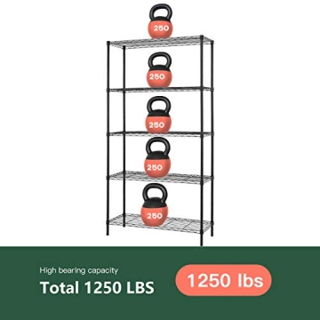 FDW 5-Tier Adjustable Shelving Unit for Home & Garage