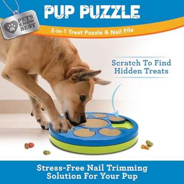 Pets Know Best Pup Puzzle Interactive Dog Nail File Treat Dispensing Toy, Mentally Stimulating Nail ...