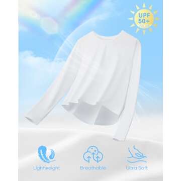 G4Free Long Sleeve Workout Tops for Women Sun Protection Clothing SPF Shirts Hiking Running Cropped ...