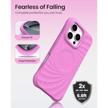 ORNARTO Vortuxe for iPhone 16 Pro Max Case 6.9" | 2X MIL-STD Drop Protection | Compatible with MagSafe | Sleek Aesthetic Liquid Silicone Phone Cover - Peony