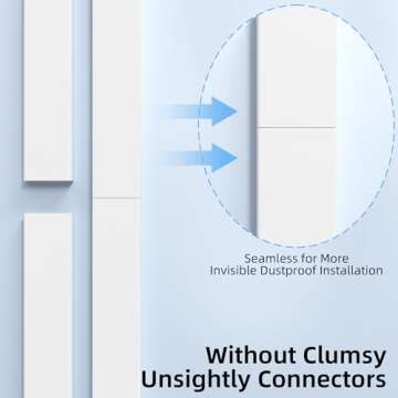 Delamu Cord Hider | 34in Cord Covers for Wires on Wall | Large Cable Hider | Wire Covers for Cords | Wire Hiders for TV on Wall | Paintable Cable Cover Cable Management | 2X L17 W1.18 H0.6in, White