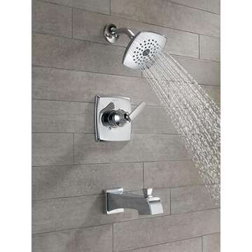 Delta Faucet Ashlyn 14 Series Single-Handle Tub and Shower Trim Kit, Shower Faucet with Single-Spray...