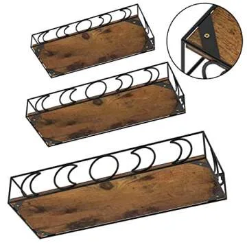 Serwrsw Elegant Moon Phase Wall Floating Shelves