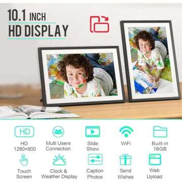 Digital Picture Frame,10.1 inch Smart WiFi Digital Photo Frame Birthday Present for Women Men Dad Mother Electronic Digital Picture Frames Load from Phone Video Picture Frame Portaretrato Digital