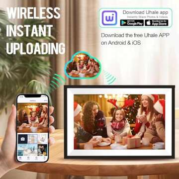 Digital Picture Frame,10.1 inch Smart WiFi Digital Photo Frame Birthday Present for Women Men Dad Mother Electronic Digital Picture Frames Load from Phone Video Picture Frame Portaretrato Digital