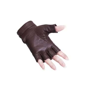 Sheepskin leather driving gloves for Women (Brown, X-Large)