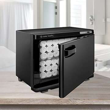 Salon Sundry Professional High Capacity Hot Towel Warmer Cabinet - Facial Spa and Salon Equipment - Black