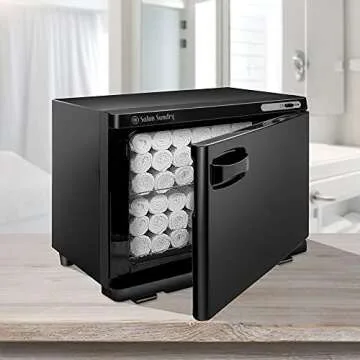 Salon Sundry Professional High Capacity Hot Towel Warmer Cabinet - Facial Spa and Salon Equipment - Black