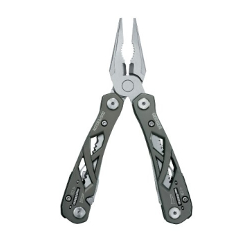 Gerber Gear Suspension 12-in-1 EDC Multi-Plier Multitool with Pocket Knife, Needle Nose Pliers, Wire Cutters and More, Gifts for Men, Camping and Survival, Grey